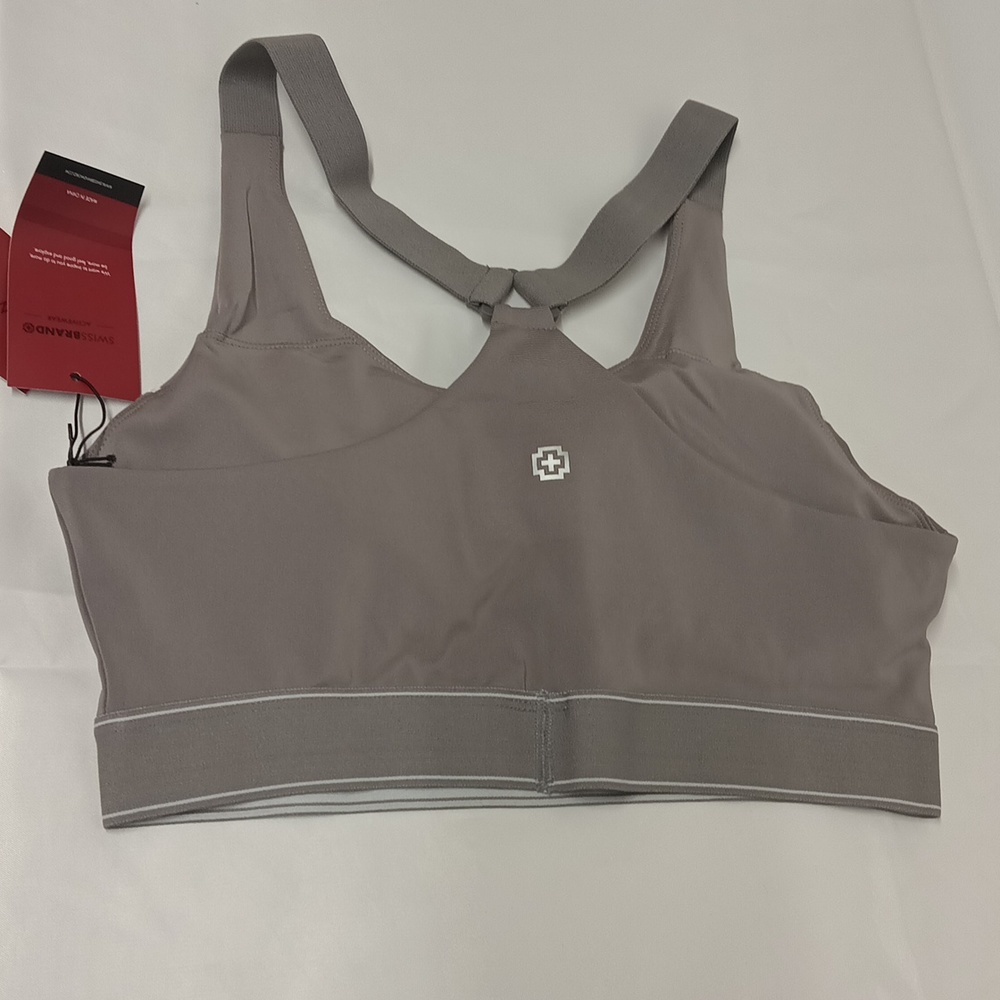 Gray SwissBrand Y-back sports Bra Sz Large Atheisure  NWT - Picture 3 of 8